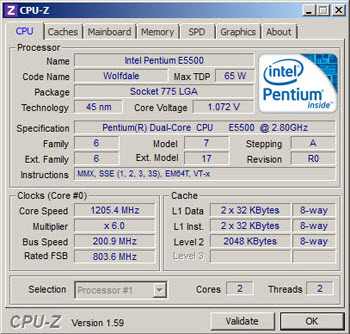 Программа для диагностики компьютера CPU-Z