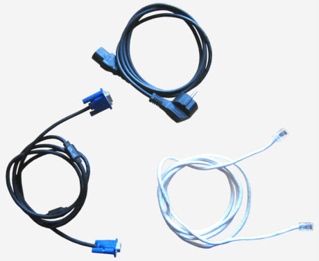 кабели VGA, силовой и патчкорд