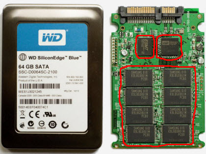 Разобранный SSD диск